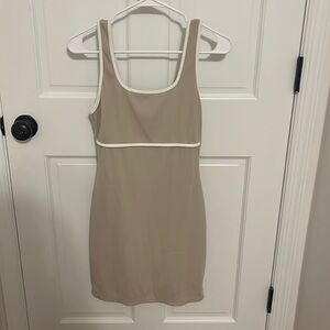 Tan midi dress
